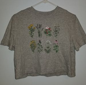 Gray Tshirt with flower design